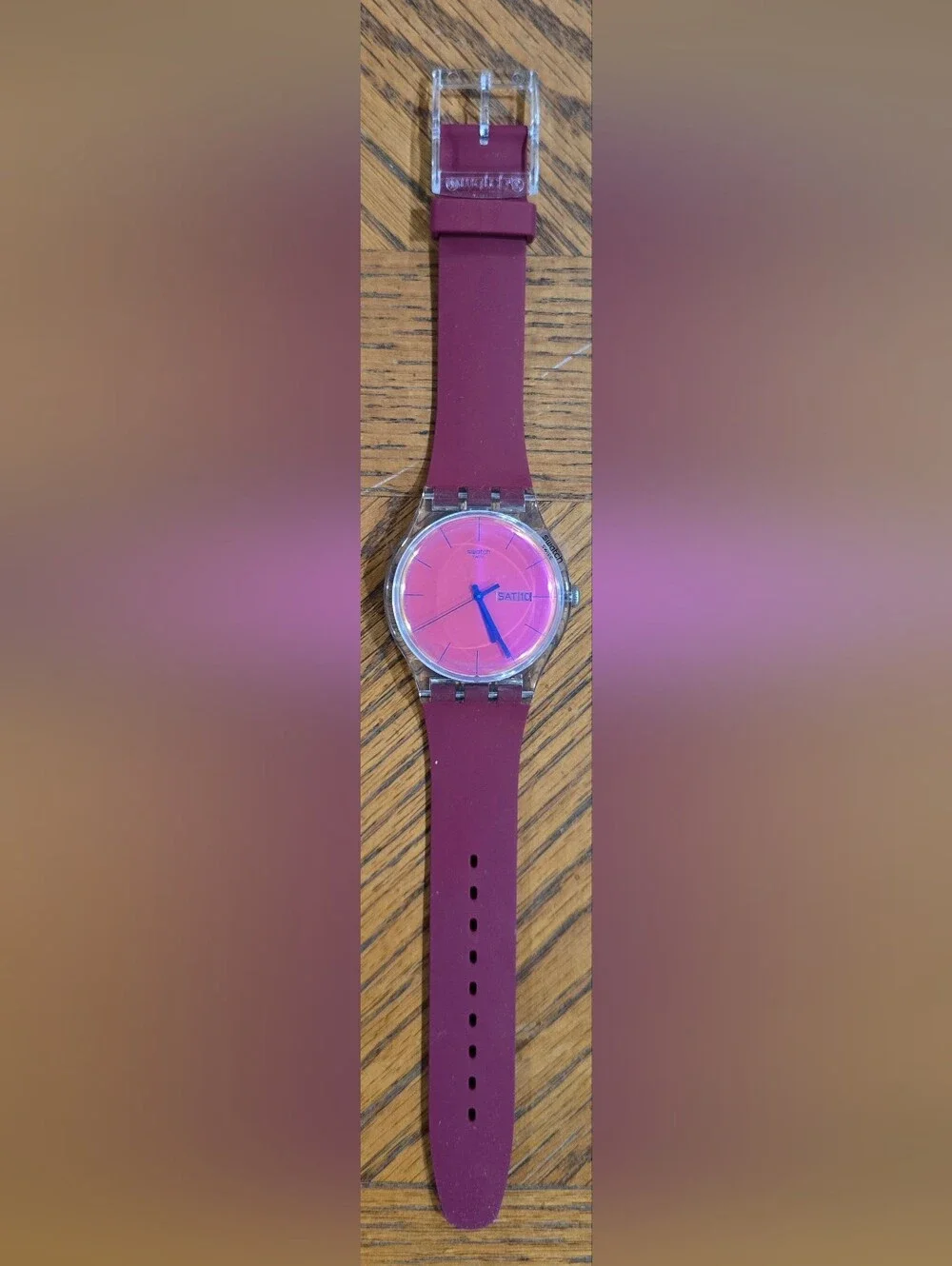 NWT In Box Swatch Polared SUOK717  with Pink Dial And New Guard NEW GENT